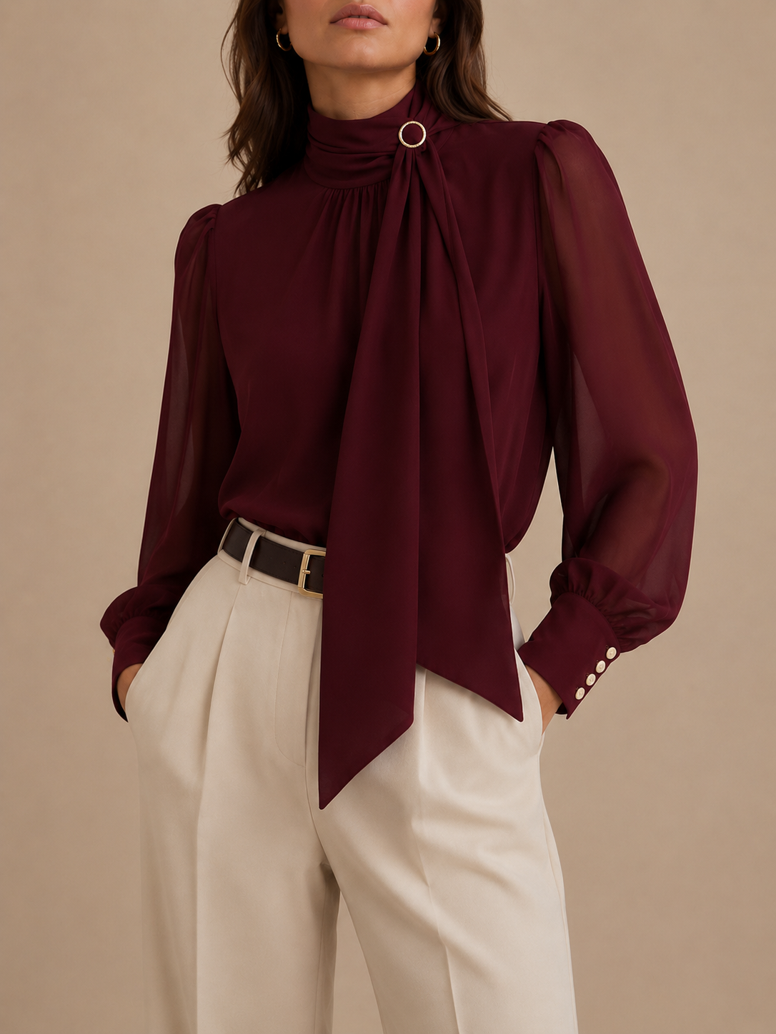 Classic Shirt in burgundy, front