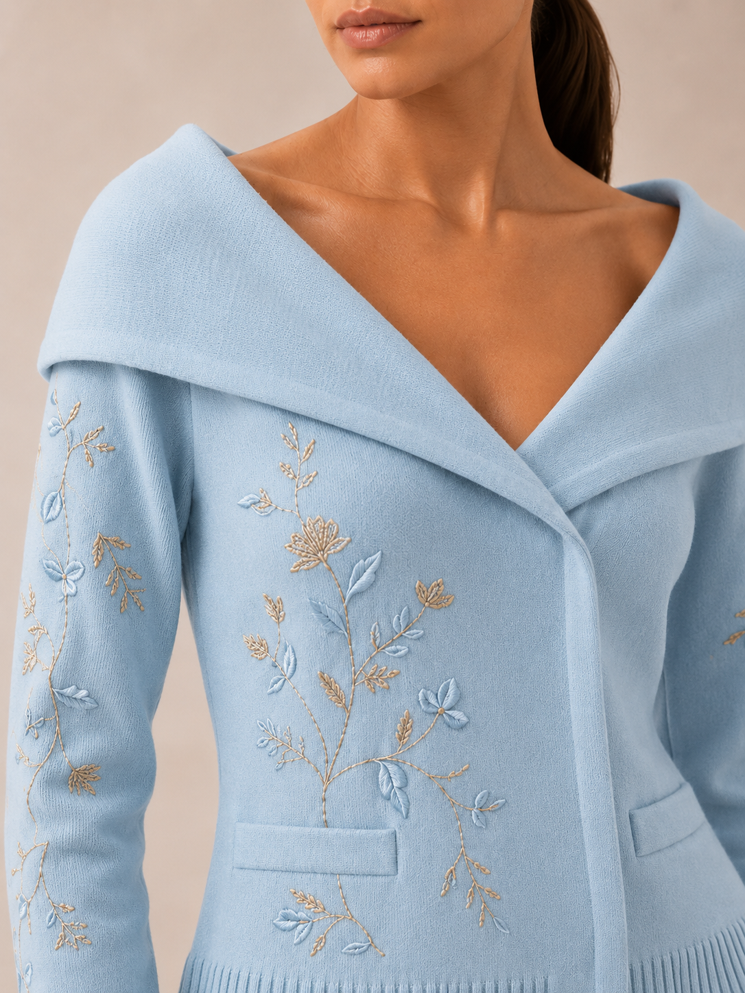 Cosy Knit Cardigan in blue, front