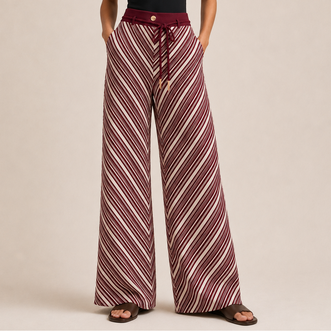 Wide Leg Trousers, Red