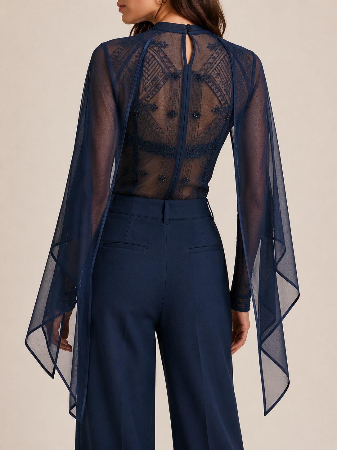 Scarf Detail Blouse in Midnight blue, second view