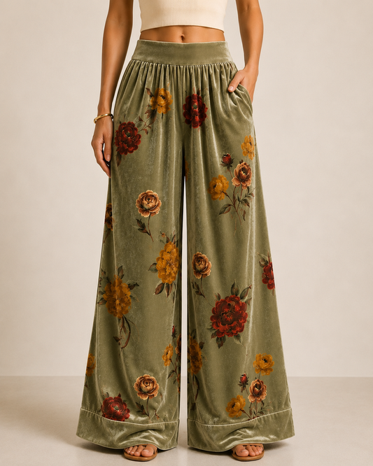 Palazzo Trousers in sage, front