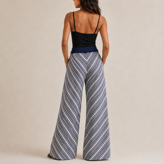 Wide Leg Trousers, Blue, Second View