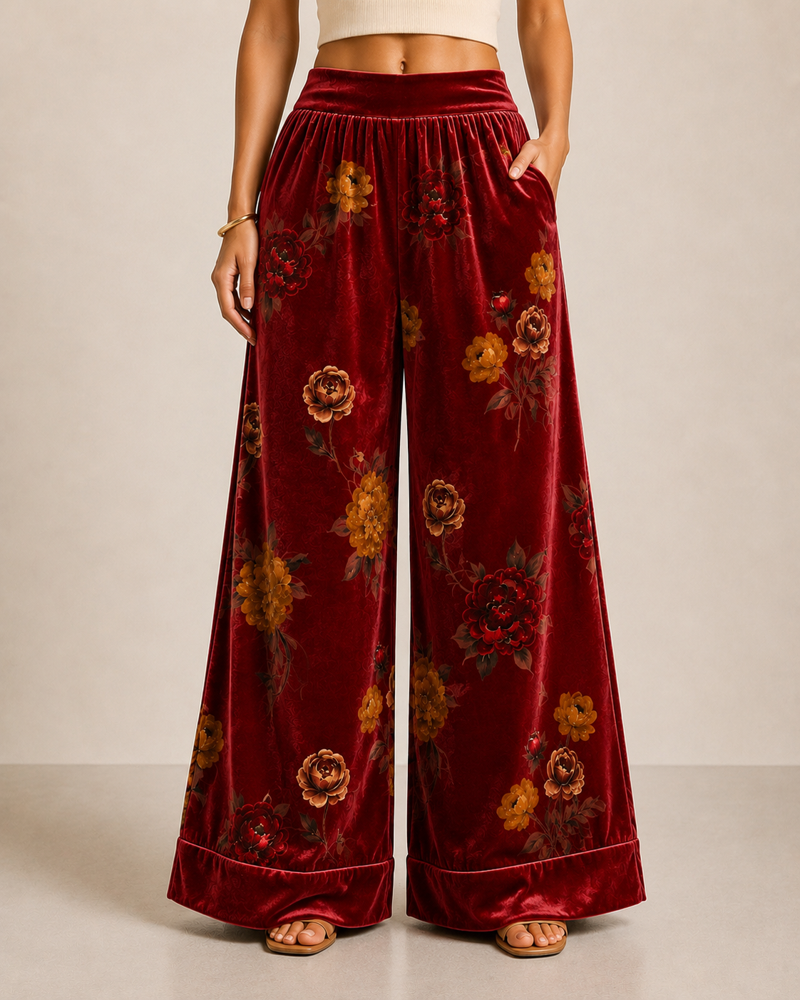 Palazzo Trousers in red, front