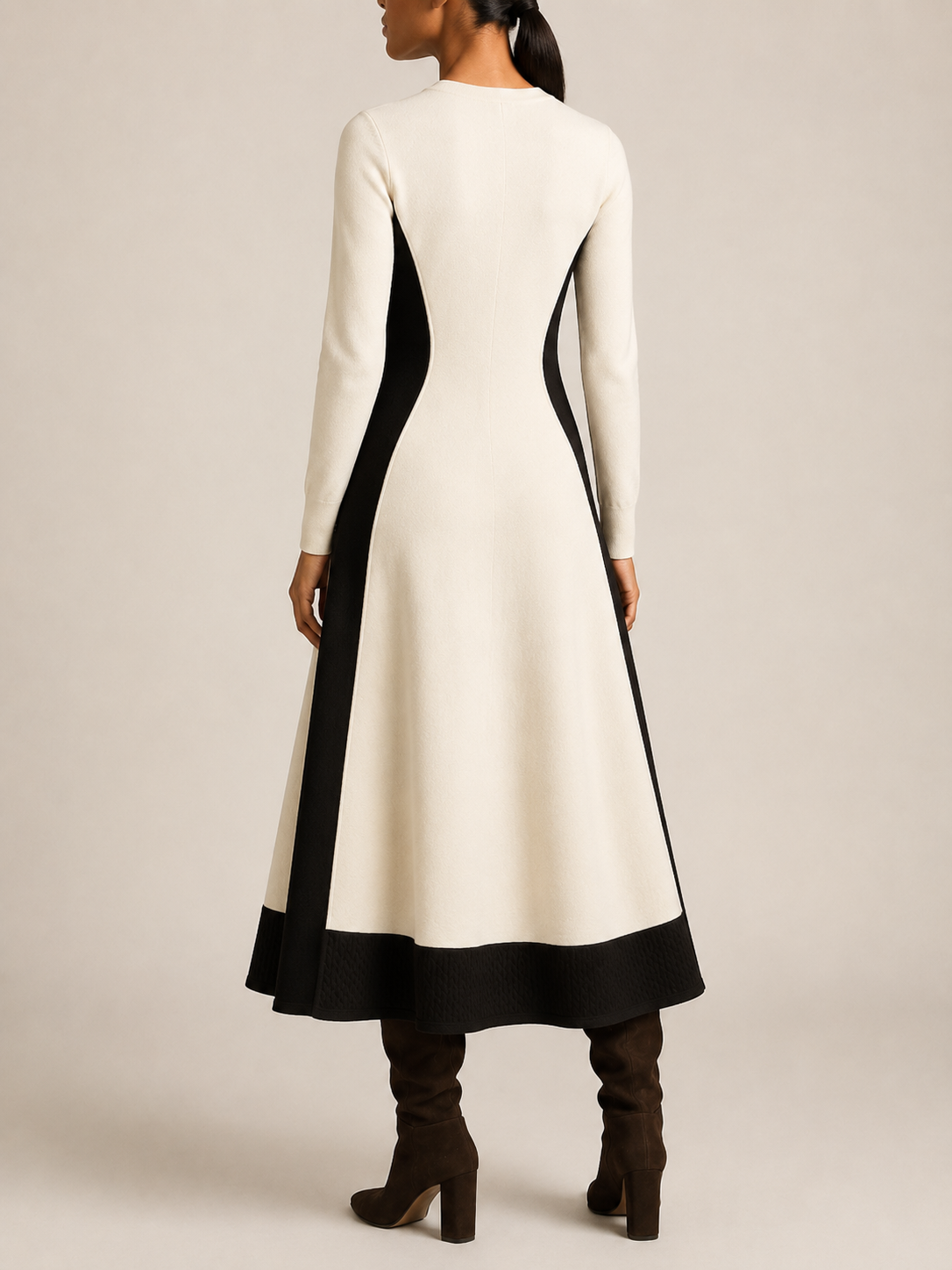 Minimalist Midi Dress in beige, second view